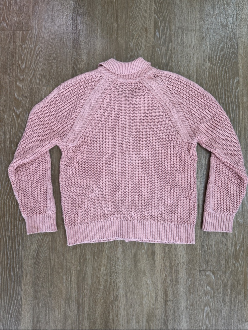 Garnet Hill Maren Linen Organic Cotton Cardigan Fisherman Collared Sweater M - Picture 5 of 9